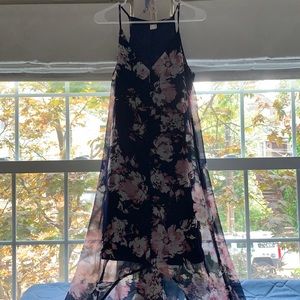 Blue Floral High-Low Sundress